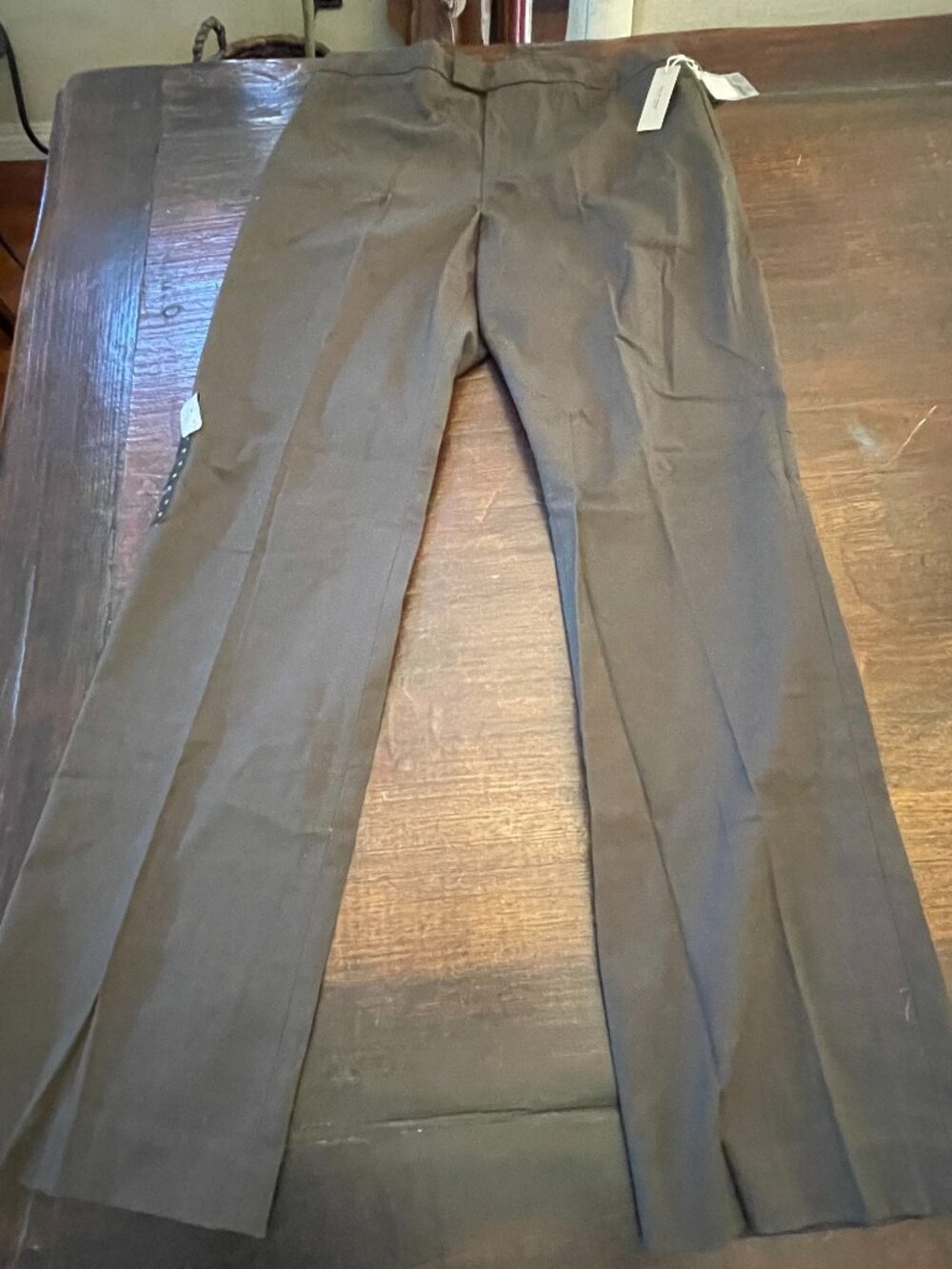 Gap Women's Brown Khakis Pants/Trousers Flat Front Straight Leg Pockets 10 NEW
